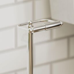 Home Discount Bath Vida Floor Standing Toilet Roll Holder Freestanding in Metallic Silver - thumbnail 5