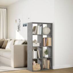 Berkfield Home Room Divider Bookcase Concrete Grey 69.5x29x137.5 cm Engineered Wood - thumbnail 4