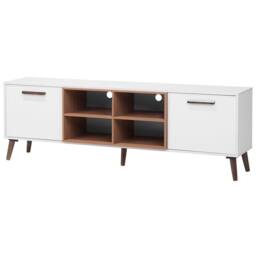 "Wyld and Coco Aura TV Stand - White and Dark Wood Fits 78"" TVs" - thumbnail 5