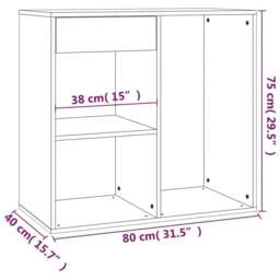 Berkfield Home Cosmetic Cabinet Concrete Grey 80x40x75 cm Engineered Wood - Size: 80 x 40 x 75 cm - thumbnail 8