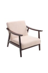 H&O Direct Wooden Single Armchair Sofa Accent Chair in Beige - thumbnail 4