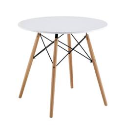 Comfy Living Ltd 5 Piece Dining Set With Round White Wooden Top & 4 White Chairs With Metal Detailing - thumbnail 5