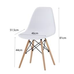 Comfy Living Ltd 5 Piece Dining Set With Round White Wooden Top & 4 White Chairs With Metal Detailing - thumbnail 4