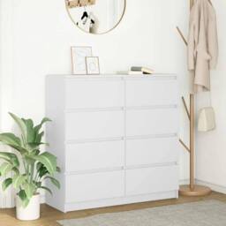 Berkfield Home Sideboard White 100x35x99 cm Engineered Wood - Size: 100 x 35 x 99 cm - thumbnail 2