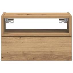 Berkfield Home Wall-mounted Bedside Cabinet Artisan Oak 45x26x28.5 cm in Brown - thumbnail 4