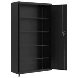 Berkfield Home File Cabinet Black 105x40x180 cm Steel - Size: 105 x 40 x 180 cm - thumbnail 4
