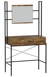 Home Discount Vida Designs Brooklyn 1 Drawer Dressing Table with Built-in Mirror Storage in Dark Brown - thumbnail 6