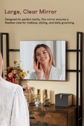 Home Discount Vida Designs Brooklyn 1 Drawer Dressing Table with Built-in Mirror Storage in Dark Brown - thumbnail 4