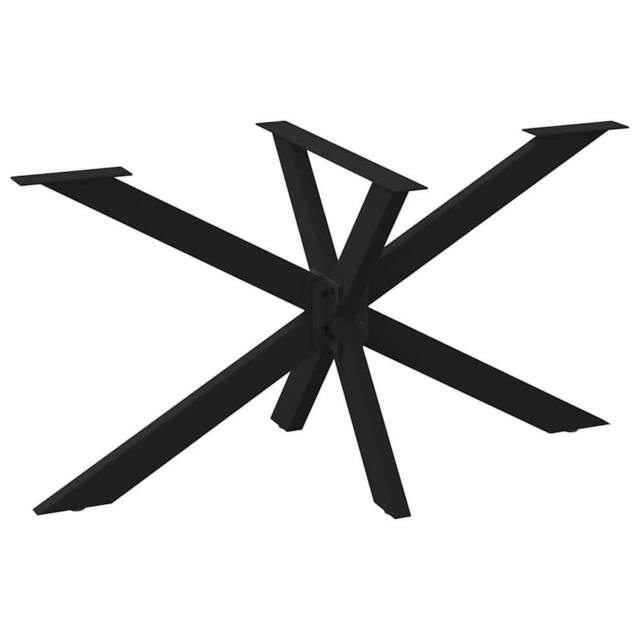 Berkfield Home Dining Table Leg Spider Shape Black 150x78x(72-73) cm Steel - image 1