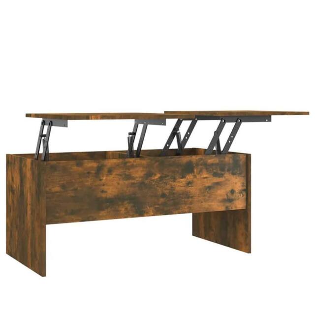 Berkfield Home Coffee Table Smoked Oak 102x50.5x46.5 cm Engineered Wood in Brown - image 1
