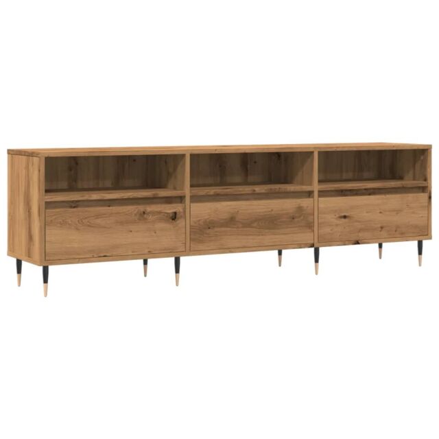 Berkfield Home TV Cabinet Artisan Oak 150x30x44.5 cm Engineered Wood in Brown - image 1