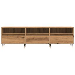 Berkfield Home TV Cabinet Artisan Oak 150x30x44.5 cm Engineered Wood in Brown - thumbnail 4