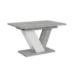 Nordara 120-160cm Modern Concrete Effect & White Extendable Dining Table in Grey