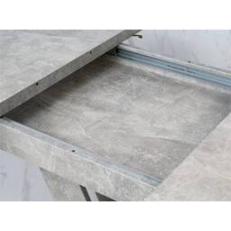 Nordara 120-160cm Modern Concrete Effect & White Extendable Dining Table in Grey - thumbnail 4