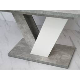 Nordara 120-160cm Modern Concrete Effect & White Extendable Dining Table in Grey - thumbnail 6