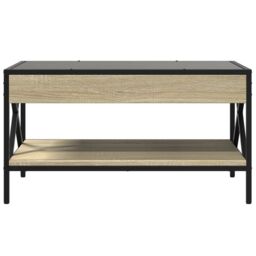 Berkfield Home Coffee Table with Infinity LED Sonoma Oak 70x50x38 cm in Brown - Size: 70 x 50 x 38 cm - thumbnail 6