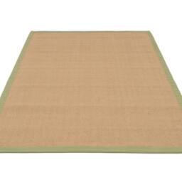Kukoon Natural Golden Beige Jute Micro Woven Herringbone Pattern Cotton Border Area Rug in Green - Size: 120 cm x 170 cm - thumbnail 6