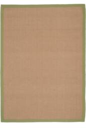 Kukoon Natural Golden Beige Jute Micro Woven Herringbone Pattern Cotton Border Area Rug in Green - Size: 120 cm x 170 cm - thumbnail 2