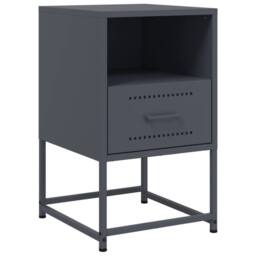 Berkfield Home Bedside Cabinets 2 pcs Anthracite 36x39x60.5 cm Steel in Dark Grey - thumbnail 5
