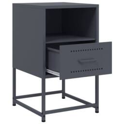 Berkfield Home Bedside Cabinets 2 pcs Anthracite 36x39x60.5 cm Steel in Dark Grey - thumbnail 9