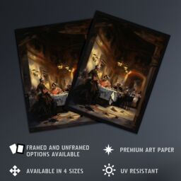 "Artery8 Wall Art Print Don Giovanni Opera Decadent Banquet Scene Oil Painting Art Framed in Brown - Size: W12"" x H16""" - thumbnail 2