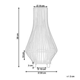 Wyld and Coco Black Bamboo Candle Lantern 38 cm with Glass Insert Boho Floor Lantern - thumbnail 3