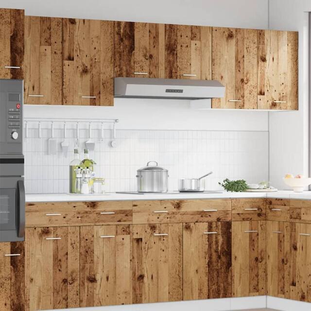 Berkfield Home Hanging Cabinets 2 pcs Old Wood 50x31x60 cm Engineered Wood in Brown - Size: 50 x 31 x 60 cm - image 1
