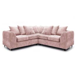 Furnishings For Less UK Monaco 5 Seater Chenille Fabric Sofa L Shaped 2 Corner 2 Scatter Back in Pink - thumbnail 1
