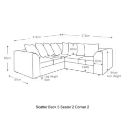 Furnishings For Less UK Monaco 5 Seater Chenille Fabric Sofa L Shaped 2 Corner 2 Scatter Back in Pink - thumbnail 3
