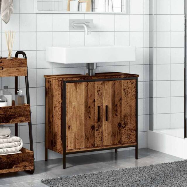 Berkfield Home Sink Cabinet Old Wood 60x30x60 cm Engineered Wood in Brown - Size: 60 x 30 x 60 cm - image 1