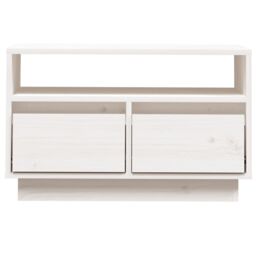 Berkfield Home TV Cabinet White 60x35x37 cm Solid Wood Pine - Size: 60 x 35 x 37 cm - thumbnail 5