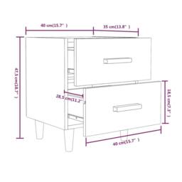 Berkfield Home Beautiful Bed Cabinets 2 pcs Concrete Grey 40x35x47.5 cm - thumbnail 7