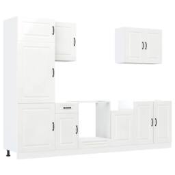 Berkfield Home Elegant 7 Piece Kitchen Cabinet Set Kalmar High Gloss White Engin - thumbnail 3