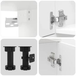 Berkfield Home Elegant 7 Piece Kitchen Cabinet Set Kalmar High Gloss White Engin - thumbnail 7