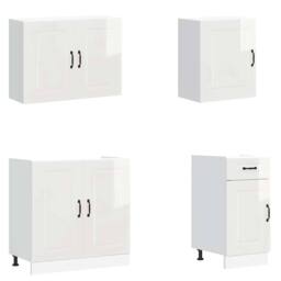 Berkfield Home Elegant 7 Piece Kitchen Cabinet Set Kalmar High Gloss White Engin - thumbnail 4