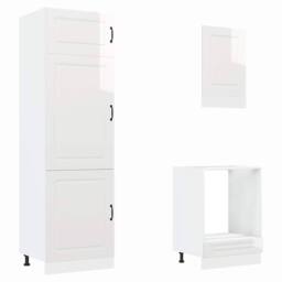 Berkfield Home Elegant 7 Piece Kitchen Cabinet Set Kalmar High Gloss White Engin - thumbnail 5