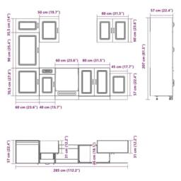 Berkfield Home Elegant 7 Piece Kitchen Cabinet Set Kalmar High Gloss White Engin - thumbnail 8