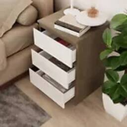 Havendro Oak + White 3 Drawer Wooden Bedroom Chest Cabinet No Handle - thumbnail 4
