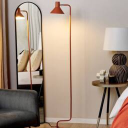 Wyld and Coco Orange Metal Floor Lamp 154 cm - Adjustable Cone Shade - thumbnail 1