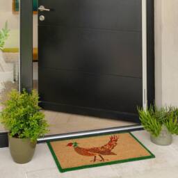 Kukoon Front Door Mat Natural Coir Dirt Catching Rug - Pheasant in Beige - Size: 45 cm x 70 cm - thumbnail 2