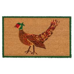 Kukoon Front Door Mat Natural Coir Dirt Catching Rug - Pheasant in Beige - Size: 45 cm x 70 cm - thumbnail 1