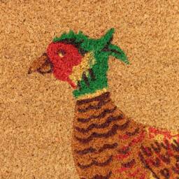 Kukoon Front Door Mat Natural Coir Dirt Catching Rug - Pheasant in Beige - Size: 45 cm x 70 cm - thumbnail 4