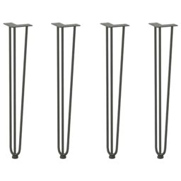 Berkfield Home Hairpin Table Legs 4 pcs Anthracite 72 cm Solid Steel in Black - thumbnail 2