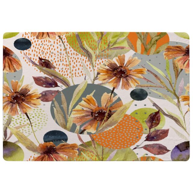 Benjamin Tate Design Autumn Flowers Rug in Natural - Size: Large - image 1