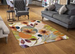 Benjamin Tate Design Autumn Flowers Rug in Natural - Size: Large - thumbnail 2