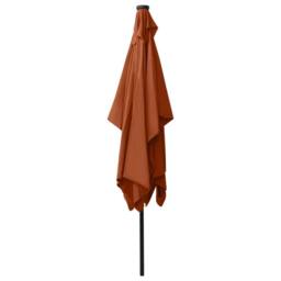 Berkfield Home Parasol with LEDs & Steel Pole Terracotta 2x3 m in Burnt Orange - thumbnail 6