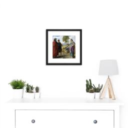 Artery8 Von Carolsfeld Ruth Boaz Field Biblical Painting 8X8 Inch Square Wooden Framed Wall Art Print Picture with Mount in Black - thumbnail 2