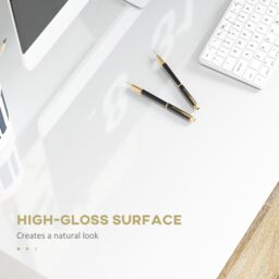 HOMCOM Computer Desk Writing Table Study Workstation Storage in White - thumbnail 5