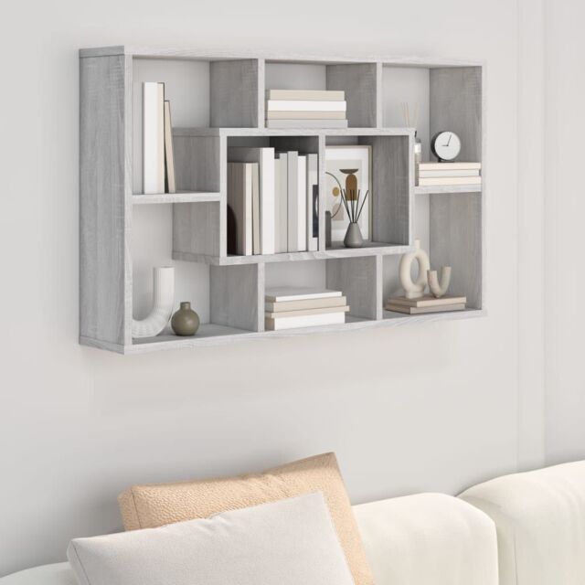 Berkfield Home Wall Shelf Grey Sonoma 85x16x52.5 cm Engineered Wood - image 1