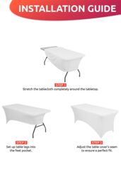 Neel Blue 6FT Rectangle Patio Tablecloth Elastic Spandex Table Cover, Pack of 5 in White - thumbnail 5